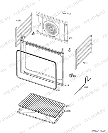 Взрыв-схема плиты (духовки) Electrolux EOC5641GAX - Схема узла Oven